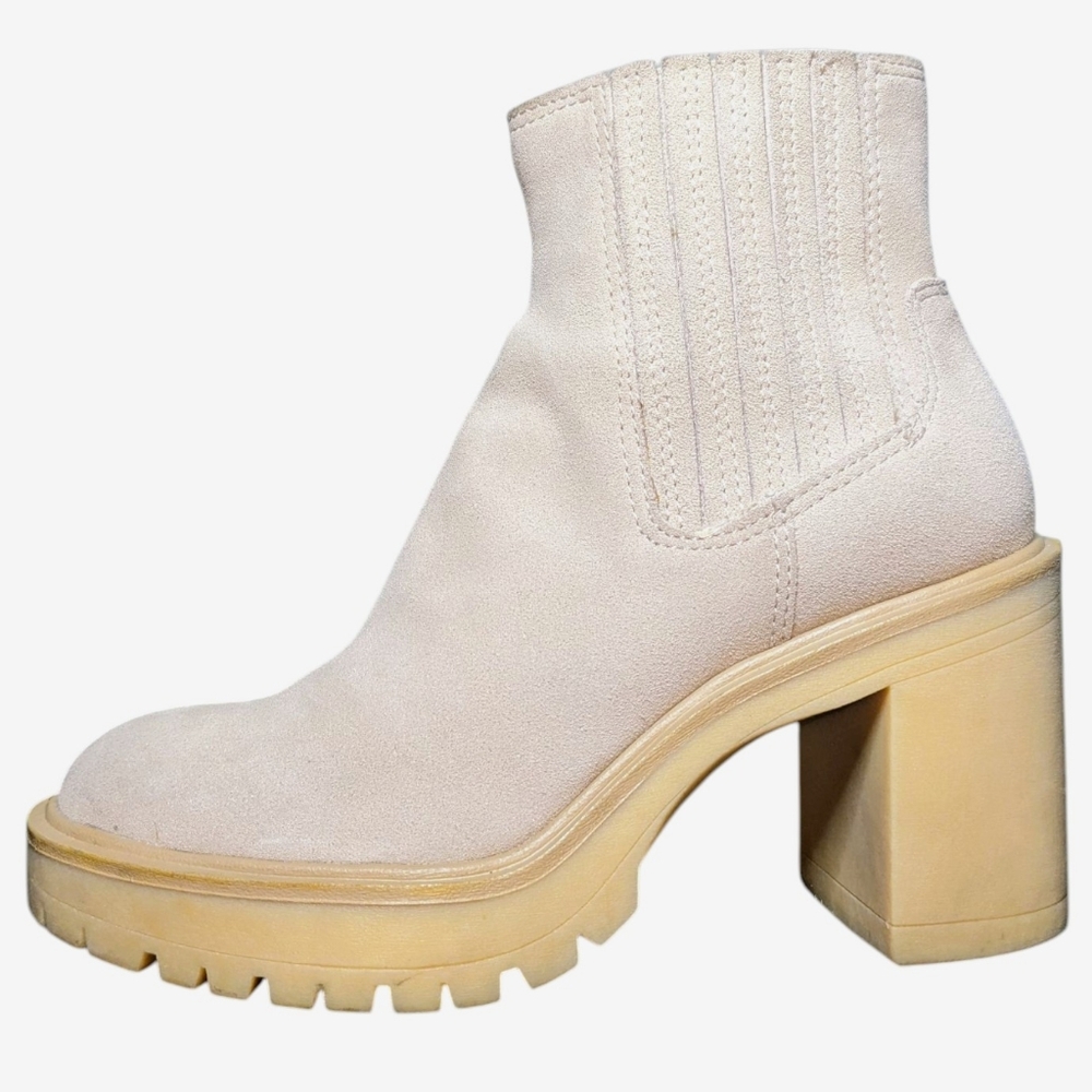 Dolce Vita | Caster H2O Cream Suede Chunky Lug Sole Chelsea Boots Women's Size 8